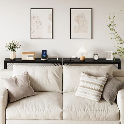 Garvee 5.9" Narrow Sofa Table With Outlets, Skinny Console Table With Storage, Slim Behind Couch Table For Living Room, Hallway, Foyer 1 Garvee 5.9" Narrow Sofa Table With Outlets, Skinny Console Table With Storage, Slim Behind Couch Table For Living Room, Hallway, Foyer