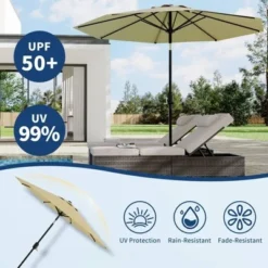 Garvee 10Ft Patio Umbrella, 8 Sturdy Ribs Outdoor Table Umbrella With Crank Lift & Push Button Tilt - Market Umbrella For Pool, Deck, Yard 10 Garvee 10Ft Patio Umbrella, 8 Sturdy Ribs Outdoor Table Umbrella With Crank Lift & Push Button Tilt - Market Umbrella For Pool, Deck, Yard -Garvee Sales GUEST 8a8d3355 64e5 49d8 a1b7 d264cae6aafa