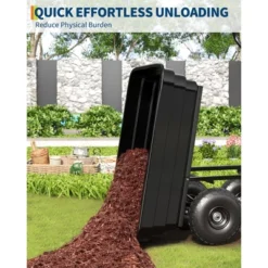 4 Cu. Ft. Poly Dump Cart - Heavy Duty 600 LBS Garden Cart, 10" No-Flat Tires & 180° Handle, Rust-Proof, For Yard, Landscaping, Gardening 12 4 Cu. Ft. Poly Dump Cart - Heavy Duty 600 LBS Garden Cart, 10" No-Flat Tires & 180° Handle, Rust-Proof, For Yard, Landscaping, Gardening -Garvee Sales GUEST 8b4445d7 e8f7 4c77 9f07 f0ce1c427a6a