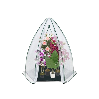 Portable Greenhouse For Outdoor Plants, Heavy Duty Hexagonal Green House With PE Cover, Zippered Door & Mesh Window, Plant Protector For Vegetables 5 Portable Greenhouse For Outdoor Plants, Heavy Duty Hexagonal Green House With PE Cover, Zippered Door & Mesh Window, Plant Protector For Vegetables - Image 5