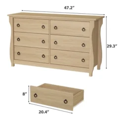 Garvee 6 Dresser For Bedroom, 47.2" Wide Drawer Dresser With Storage Freestanding, Wooden Closet Storage Chest For Living Room, Natural Oak 12 Garvee 6 Dresser For Bedroom, 47.2" Wide Drawer Dresser With Storage Freestanding, Wooden Closet Storage Chest For Living Room, Natural Oak -Garvee Sales GUEST 8b9c74e8 e608 4990 ad9a 7817b16b79bf