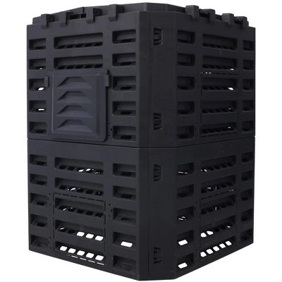 Garden Composter Bin Made From Recycled Plastic, Outdoor Compost Bin, 90/132 Gallons Large Compost Bin,abstract,black,25.5in,2.13ft 5 Garden Composter Bin Made From Recycled Plastic, Outdoor Compost Bin, 90/132 Gallons Large Compost Bin,abstract,black,25.5in,2.13ft - Image 5