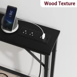 Whizmax 39.3" Narrow Sofa Table With Outlets, Skinny Console Table With Storage, Slim Behind Couch Table For Living Room, Entryway, Hallway, Foyer -Garvee Sales GUEST 8f58c41f 5d67 469b a074 b2a3c2853e23