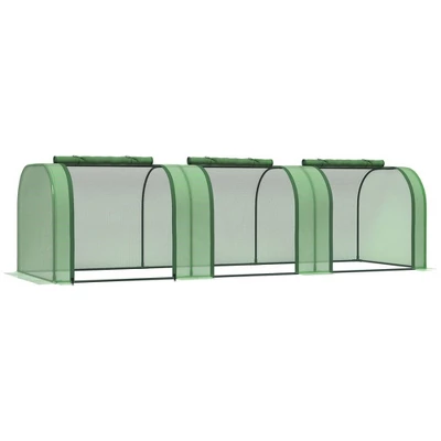 Mini Greenhouse With Roll-Up Zippered Doors, Steel Frame, UV Waterproof Cover, Portable Outdoor Tunnel Green House For Herbs, Flowers, Seedlings 8 Mini Greenhouse With Roll-Up Zippered Doors, Steel Frame, UV Waterproof Cover, Portable Outdoor Tunnel Green House For Herbs, Flowers, Seedlings - Image 8