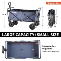Folding Wagon,the Combination Of 600D Oxford Fabric And PVC Material Allows This Folding Wagon To Support Up To 220 Lbs, Dark Navy Blue 8 Folding Wagon,the Combination Of 600D Oxford Fabric And PVC Material Allows This Folding Wagon To Support Up To 220 Lbs, Dark Navy Blue -Garvee Sales GUEST 90d0d518 dd5e 4eb7 85d0 4b7d6cc43a80