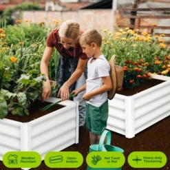 Garvee 2 Pack Raised Garden Bed, 6x3x1.5FT Galvanized Raised Bed, Outdoor Planter Beds With Safety Edge And Open Base For Vegetables Flowers -Garvee Sales GUEST 9121c47c cefc 489c bcce 523f579caaaa