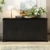 Country Style Wooden Sideboard With Pine Doors And Legs, 4 Metal Handles, For Hallway Entryway Living Room Dining Room