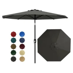 10FT Outdoor Patio Umbrella With 8 Sturdy Ribs, Table Umbrella With Push Button Tilt And Crank, UV Protection Waterproof (Gray) 15 10FT Outdoor Patio Umbrella With 8 Sturdy Ribs, Table Umbrella With Push Button Tilt And Crank, UV Protection Waterproof (Gray) -Garvee Sales GUEST 9154fa9a a331 4b8a 9949 dc68a09e151f