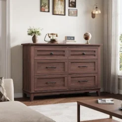 6 Dresser For Bedroom, 47 In Wide Drawer Dresser With Storage Freestanding, Wooden Closet Dresser Storage Chest For Bedroom, Brown 7 6 Dresser For Bedroom, 47 In Wide Drawer Dresser With Storage Freestanding, Wooden Closet Dresser Storage Chest For Bedroom, Brown -Garvee Sales GUEST 916d0b6e dddb 4f2b 8a02 6f8e9bf5e619