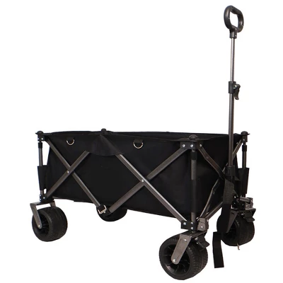 Folding Wagon Cart, Collapsible Wagon With 2 Cup Bags, Extra Cover, 4 Big Wheels, Telescopic Handle, Heavy Duty Utility Cart 1 Folding Wagon Cart, Collapsible Wagon With 2 Cup Bags, Extra Cover, 4 Big Wheels, Telescopic Handle, Heavy Duty Utility Cart