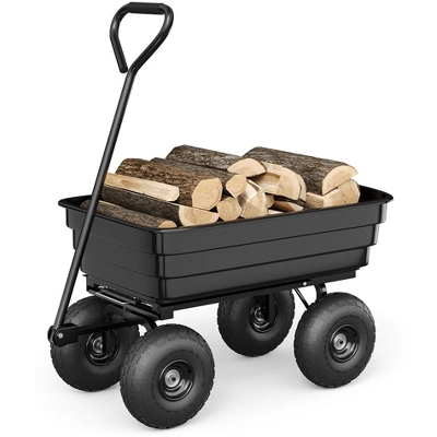 4 Cu. Ft. Poly Dump Cart - Heavy Duty 600 LBS Garden Cart, 10" No-Flat Tires & 180° Handle, Rust-Proof, For Yard, Landscaping, Gardening 7 4 Cu. Ft. Poly Dump Cart - Heavy Duty 600 LBS Garden Cart, 10" No-Flat Tires & 180° Handle, Rust-Proof, For Yard, Landscaping, Gardening - Image 7