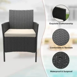Patio Furniture Set 3 Pieces,Outdoor Patio Conversation Sets, PE Rattan Wicker Furniture Sets With 2 Chairs 21 Patio Furniture Set 3 Pieces,Outdoor Patio Conversation Sets, PE Rattan Wicker Furniture Sets With 2 Chairs -Garvee Sales GUEST 92904261 7ffe 4eb0 a15e ff4238c381d7