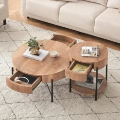 Garvee Round End Table Wood Side Table With Drawer For Living Room, Bedroom And Small Spaces, Brown 10 Garvee Round End Table Wood Side Table With Drawer For Living Room, Bedroom And Small Spaces, Brown -Garvee Sales GUEST 92dbbcd2 d745 4cec 9bfa 8e69a82e1d5d
