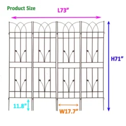 4 Pack Metal Garden Trellis 71" X 17.7" Rustproof Trellis For Climbing Plants Outdoor Flower Support Brown 10 4 Pack Metal Garden Trellis 71" X 17.7" Rustproof Trellis For Climbing Plants Outdoor Flower Support Brown -Garvee Sales GUEST 9352a679 0769 4161 8706 38389327e0ac