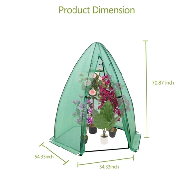 Portable Hexagonal Greenhouse For Outdoor Plants, Heavy Duty PE Cover, Zippered Door & Mesh Window, Plant Protection From Animals & Weather 1 Portable Hexagonal Greenhouse For Outdoor Plants, Heavy Duty PE Cover, Zippered Door & Mesh Window, Plant Protection From Animals & Weather