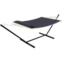 Double Hammock With Stand – 2 Person 350lbs Capacity, Portable Steel Frame & Comfort Pad For Indoor/Outdoor Use (Quick Assembly) 16 Double Hammock With Stand – 2 Person 350lbs Capacity, Portable Steel Frame & Comfort Pad For Indoor/Outdoor Use (Quick Assembly) -Garvee Sales GUEST 94ecdad9 abf5 4471 bf8a 754e67de84d0