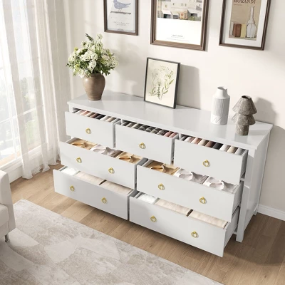 7-Drawer Dresser For Bedroom, White Modern Tall Chest Of Drawers - Storage Dresser With Anti-Tip Design, Robot Vacuum Friendly 4 7-Drawer Dresser For Bedroom, White Modern Tall Chest Of Drawers - Storage Dresser With Anti-Tip Design, Robot Vacuum Friendly - Image 4