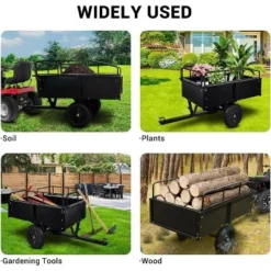 750Lb Heavy Duty Utility Trailer W/Removable Sides, 15 Cu.Ft ATV/Garden Dump Cart, Pneumatic Tires For Lawn Mowers, Tractors, Farm (Black/Yellow) 11 750Lb Heavy Duty Utility Trailer W/Removable Sides, 15 Cu.Ft ATV/Garden Dump Cart, Pneumatic Tires For Lawn Mowers, Tractors, Farm (Black/Yellow) -Garvee Sales GUEST 955b7a1d 2e37 406e adc2 dc9caefaa3ca