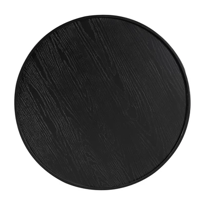 36.8'' Modern Round Coffee Table, 2 Tier Wooden Center Table With PE Rattan Side, Accent Cocktail End Table For Living Room Bedroom Office 3 36.8'' Modern Round Coffee Table, 2 Tier Wooden Center Table With PE Rattan Side, Accent Cocktail End Table For Living Room Bedroom Office - Image 3