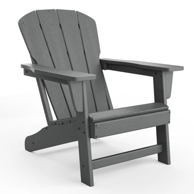 Outdoor Adirondack Chair - HDPE, With Wide Armrests & Slatted Back, All-Weather For Patio & Pool, Ergonomic Backrest 9 Outdoor Adirondack Chair - HDPE, With Wide Armrests & Slatted Back, All-Weather For Patio & Pool, Ergonomic Backrest - Image 9