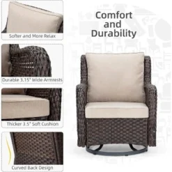 3 Pieces Outdoor Wicker Swivel Rocker Patio Set, 360-Degree Swivel Rocking Chair Elegant Wicker Patio Bistro Set With Tempered Glass Top Side Table 10 3 Pieces Outdoor Wicker Swivel Rocker Patio Set, 360-Degree Swivel Rocking Chair Elegant Wicker Patio Bistro Set With Tempered Glass Top Side Table -Garvee Sales GUEST 96ade2ef 757a 44d1 a326 99f9fb03ae46