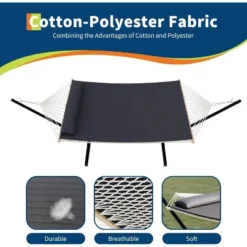 Double Hammock With Stand – 2 Person 350lbs Capacity, Portable Steel Frame & Comfort Pad For Indoor/Outdoor Use (Quick Assembly) 14 Double Hammock With Stand – 2 Person 350lbs Capacity, Portable Steel Frame & Comfort Pad For Indoor/Outdoor Use (Quick Assembly) -Garvee Sales GUEST 96e3b6b0 a2e9 46ee a152 3d4c2fe9151a