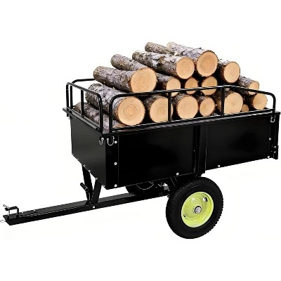 750Lb Heavy Duty Utility Trailer W/Removable Sides, 15 Cu.Ft ATV/Garden Dump Cart, Pneumatic Tires For Lawn Mowers, Tractors, Farm (Black/Yellow) 9 750Lb Heavy Duty Utility Trailer W/Removable Sides, 15 Cu.Ft ATV/Garden Dump Cart, Pneumatic Tires For Lawn Mowers, Tractors, Farm (Black/Yellow) - Image 9