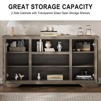 34'' Tall Farmhouse LED TV Stand,Entertainment Center With Storage,TV Media Console Table For TV Up To 65 Inch,TV Table 5 34'' Tall Farmhouse LED TV Stand,Entertainment Center With Storage,TV Media Console Table For TV Up To 65 Inch,TV Table - Image 5