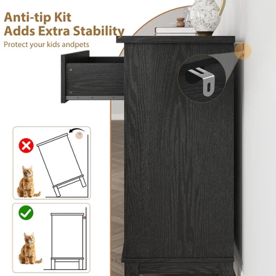 Garvee 4 Dresser For Bedroom, 34.8" Tall Drawer Dresser With Storage Freestanding, Wooden Closet Storage Chest For Living Room, Bedroom 6 Garvee 4 Dresser For Bedroom, 34.8" Tall Drawer Dresser With Storage Freestanding, Wooden Closet Storage Chest For Living Room, Bedroom - Image 6