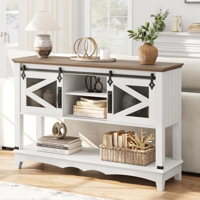 Entryway Table With Cabinet, Farmhouse Console Sofa Table With Storage, Rustic Sofa Table With Sliding Barn Doors, Console Table With Open Shelf 1 Entryway Table With Cabinet, Farmhouse Console Sofa Table With Storage, Rustic Sofa Table With Sliding Barn Doors, Console Table With Open Shelf