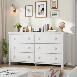 6-Drawer Dresser For Bedroom, White Modern Tall Chest Of Drawers - Storage Dresser With Anti-Tip Design, Robot Vacuum Friendly 9 6-Drawer Dresser For Bedroom, White Modern Tall Chest Of Drawers - Storage Dresser With Anti-Tip Design, Robot Vacuum Friendly -Garvee Sales GUEST 9981e291 f676 461e 9bbb 50a77928dd6d