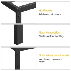 Whizmax 14 Inch Bed Frame With Storage,Metal Platform Bed Frame No Box Spring Needed Steel Slat Support, Black -Garvee Sales GUEST 99fa848a fcd0 4b21 91c4 77a9a665ac5d