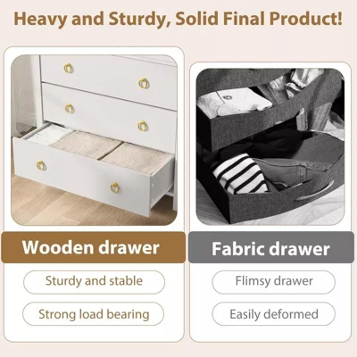 Freestanding Dresser Storage, Vertical Cabinet With Storage Drawer Dresser, Wooden Closet Dressers Chest For Bedroom, Nursery, Living Room 4 Freestanding Dresser Storage, Vertical Cabinet With Storage Drawer Dresser, Wooden Closet Dressers Chest For Bedroom, Nursery, Living Room - Image 4