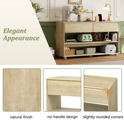 58" Entryway Console Table With 2 Drawers, 3 Tier Narrow Long Sofa Table, Behind Couch Console Table For Living Room Foyer And Hallway 3 58" Entryway Console Table With 2 Drawers, 3 Tier Narrow Long Sofa Table, Behind Couch Console Table For Living Room Foyer And Hallway - Image 3