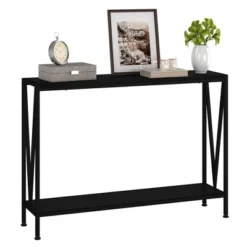 Console Table, 2-Tier Entryway Table With Storage,Black/Brown/Gray -Garvee Sales GUEST 9bcac543 43dc 49c1 9c96 05e78f4df500