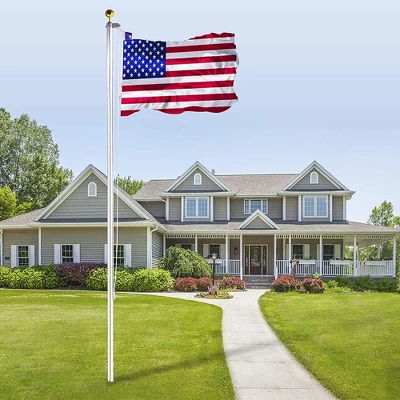 Telescopic Flag Pole Kit, Extra Thick Aluminum Flagpole, Outdoor Heavy Duty Weather Resistant Flag Poles With 3'x5' USA Flag 5 Telescopic Flag Pole Kit, Extra Thick Aluminum Flagpole, Outdoor Heavy Duty Weather Resistant Flag Poles With 3'x5' USA Flag - Image 5