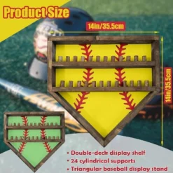 Baseball Ring Display Case, Wood Baseball Ring Holder Softball Championship Ring Holder Wall Mount Baseball Ring Stand Organizer For Medal Souvenir -Garvee Sales GUEST 9cf135b3 01ba 4fff 9289 c6a5b7932dc7