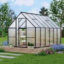 8x16FT Aluminum-Framed Polycarbonate Greenhouse, Heavy Duty Polycarbonate Greenhouse, Large Enhanced Aluminum GreenhouseKit For Outdoors 25 8x16FT Aluminum-Framed Polycarbonate Greenhouse, Heavy Duty Polycarbonate Greenhouse, Large Enhanced Aluminum GreenhouseKit For Outdoors -Garvee Sales GUEST 9cfd8e52 634c 4168 8332 5aff9b76ff86