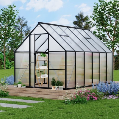 8x16FT Aluminum-Framed Polycarbonate Greenhouse, Heavy Duty Polycarbonate Greenhouse, Large Enhanced Aluminum GreenhouseKit For Outdoors 12 8x16FT Aluminum-Framed Polycarbonate Greenhouse, Heavy Duty Polycarbonate Greenhouse, Large Enhanced Aluminum GreenhouseKit For Outdoors - Image 12