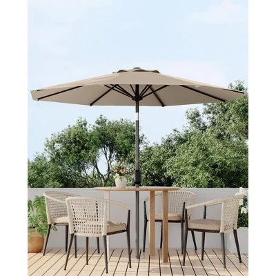 Garvee 9FT Patio Umbrella Outdoor With Push Button Tilt And Crank, 8 Sturdy Ribs UV Protection Waterproof For Garden, Pool, Brown 7 Garvee 9FT Patio Umbrella Outdoor With Push Button Tilt And Crank, 8 Sturdy Ribs UV Protection Waterproof For Garden, Pool, Brown - Image 7