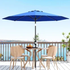 Patio Umbrella 9ft, Table Umbrella Outdoor Patio UV Protection With Crank Lift & Push Button Tilt, 8 Sturdy Ribs For Yard, Deck, Pool -Garvee Sales GUEST 9d516c35 dbfc 4240 91f8 1d09ab3fe3a7