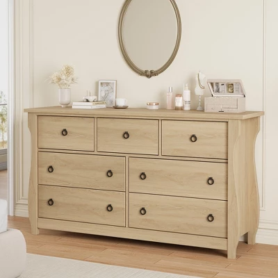 Garvee 7 Dresser For Bedroom, 54" Wide Drawer Dresser With Storage Chest, Freestanding Wooden Closet Storage Chest For Bedroom 9 Garvee 7 Dresser For Bedroom, 54" Wide Drawer Dresser With Storage Chest, Freestanding Wooden Closet Storage Chest For Bedroom - Image 9