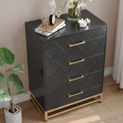 Dresser For Bedroom With 4 Drawer, Modern Dressers Chest Of Drawers, With Wide Drawers And Metal Handles, Wood Dressers, Black 10 Dresser For Bedroom With 4 Drawer, Modern Dressers Chest Of Drawers, With Wide Drawers And Metal Handles, Wood Dressers, Black -Garvee Sales GUEST 9dafafe4 d207 49ac 887c 2fd39b5d64a1