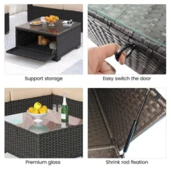 Garvee 6-Piece Outdoor Patio Furniture Set With Modern Rattan Wicker, Rattan Daybed With Retractable Canopy For Garden, Deck, And Backyard 10 Garvee 6-Piece Outdoor Patio Furniture Set With Modern Rattan Wicker, Rattan Daybed With Retractable Canopy For Garden, Deck, And Backyard -Garvee Sales GUEST 9e0c0f07 0674 4b47 93bc d5f8e8919ed8