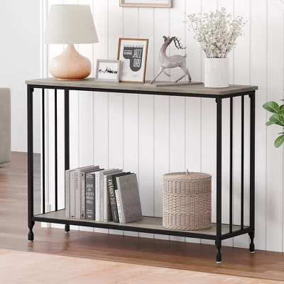 Whizmax Console Table, Sofa Tables Narrow Entryway Table With Shelves And Metal Frame For Living Room, Foyer, Bedroom 9 Whizmax Console Table, Sofa Tables Narrow Entryway Table With Shelves And Metal Frame For Living Room, Foyer, Bedroom - Image 9