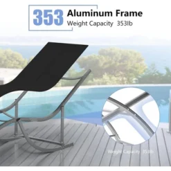 S-shaped Aluminum Recliner Set (2 Pieces), 400 Pounds Load-bearing, Textilene Fabric, Waterproof And Breathable, For Outdoor Leisure,Gray 9 S-shaped Aluminum Recliner Set (2 Pieces), 400 Pounds Load-bearing, Textilene Fabric, Waterproof And Breathable, For Outdoor Leisure,Gray -Garvee Sales GUEST 9e1fe59a a767 4a4c ab68 81f0dc7d77ae