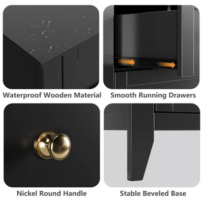 5 Drawers Dresser For Bedroom, Farmhouse Wood Dressers & Chest Of Drawers For Clothes, Storage Dressers Organizer For Living Room, Hallway 5 5 Drawers Dresser For Bedroom, Farmhouse Wood Dressers & Chest Of Drawers For Clothes, Storage Dressers Organizer For Living Room, Hallway - Image 5