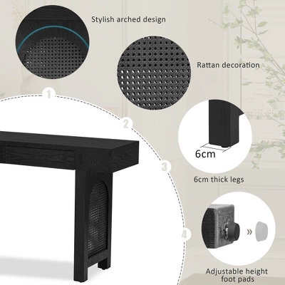 51.9" Console Table With 2 Drawers, Wooden Entryway Table, Narrow Sofa Table, Behind Couch Table For Living Room Hallway Foyer 3 51.9" Console Table With 2 Drawers, Wooden Entryway Table, Narrow Sofa Table, Behind Couch Table For Living Room Hallway Foyer - Image 3