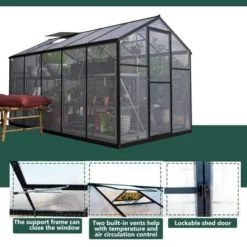 Greenhouse For Outdoors, Walk In Greenhouse With Lockable Door, Ventilation Window And Aluminum Frame For Backyard Balcony Garden Sunroom 15 Greenhouse For Outdoors, Walk In Greenhouse With Lockable Door, Ventilation Window And Aluminum Frame For Backyard Balcony Garden Sunroom -Garvee Sales GUEST 9f893894 5319 47c7 aaff e327a041f749