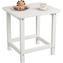 Square HDPE Outdoor Side Table - Durable Adirondack Patio End Table For Beach, Porch - Weather Resistant & Easy To Assemble -Garvee Sales GUEST 9fcdaaf5 117e 4559 8f82 04a8a423fc7f